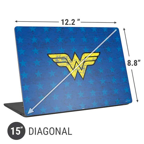 DC Comics Wonder Woman Emblem on Flag Universal Laptop 15in (12.2 x 8.8in) Skin